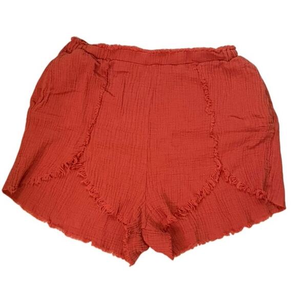 Blank NYC Cotton Ruffle Hem Shorts Size L - Picture 1 of 4